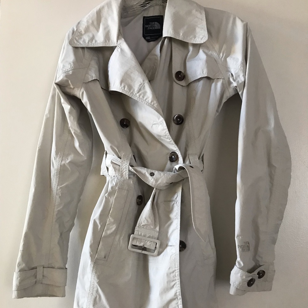 North Face women’s trench rain jacket in cream
